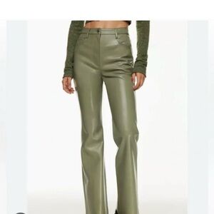 Sage green Aritzia Melina leather pants